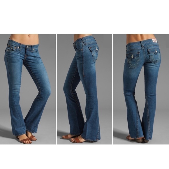 True Religion Jeans “Joey” Flare Twisted Seam Women’s Size 28 / 4 Low Rise - Picture 3 of 11